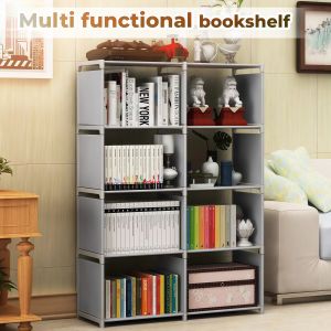 2/3/4 Layer Simple Bookshelf Multi Function DIY Storage Rack for Home and School COD