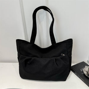 ความงามความจุขนาดใหญ่ลำลอง 2024 ฤดูหนาวผ้าใบใหม่นักศึกษาวิทยาลัยชั้นเรียนกระเป๋าถือกระเป๋า TOT ไหล่เดียว