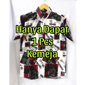 PAKET HEMAT 3 pcs kemeja motif pantai full printing pria lengan pendek hem surfing murah