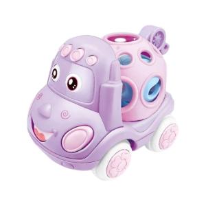 รถของเล่นแรงเฉื่อยลายการ์ตูนสัตว์สำหรับเด็กวัยหัดเดินมีดีไซน์ผลักและออกไปมอเตอร์อย่างดีพัฒนารถของเล่นประสานงานสำหรับเด็กหญิงเด็กชาย