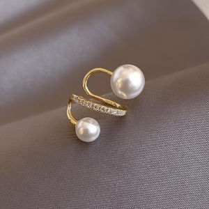 Frascati Korean Fashion Metal Ear Clip Imitation Pearl Womens Earrings Non Pierced Painless Clip Earrings Earmuffs Jewelry for Women