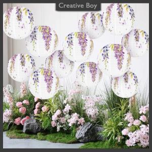 [Creative] 1PC Wisteria Lantern Paper Lanterns Hanging Lamp Outdoor Garden Wedding Holiday Party Decorations