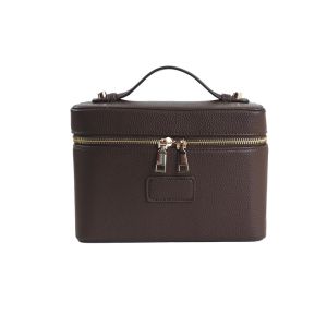 OUREAL PU Leather Makeup Bag Square Shape Large Capacity Toiletry Bag Retro Removable Divider Lining Storage Bag for Women Men