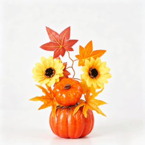 YUONG Artificial Artificial Pumpkin Sunflower Ornaments Maple Leaf Simulation Pumpkin Sunflower Model Home Decoration DIY Pumpkin Sunflower Figure Harvest Festival Decor