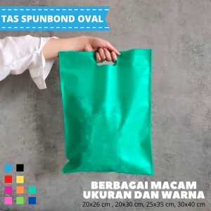 Tas Belanja Spunbond Goodie Bag Oval POLOS 20x30cm Goodie Bag Souvenir Bag Goodybag Bingkisan