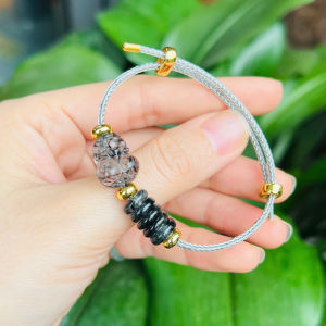 vòng tay tì hưu thạch anh tóc đen tự nhiên vip mix đồng điếu tóc đen vip vòng tay đá phong thuỷ hợp mệnh mộc mệnh thuỷ trang sức thiết kế đủ hoá đơn thẻ bảo hành