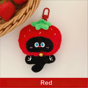 Cartoon Kitten Keychain Bag Hanger Cute Plush Headgear Kitten Keychain Creative Backpack Ornament Gift