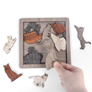 Cat Lovers Unique Shaped Wooden Jigsaw Puzzles Brain Teasers for Adults And Kids IQ Logic Mind Challenge Educational Gift