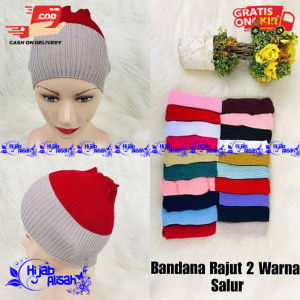 BANDANA RAJUT 2 WARNA BIASA/ DALEMAN HIJAB POLOS/ INNER JILBAB MURAH GROSIR