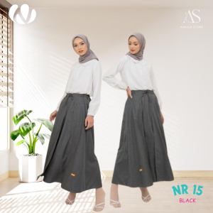 NIBRAS ROK WANITA NR 15 BLACK / ROK WANITA BAHAN KATUN SUPERNOVA / PROMO KEMERDEKAAN BIG SALE