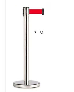 Retractable Belt Barrier Crowd Control Stanchionwith 2 m Red Retractable Belt
