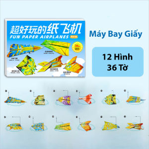 Bộ Máy Bay Giấy Origami Cho Bé - 12 Mẫu Phi Cơ Sáng Tạo / 36 Tờ Đồ Chơi Gấp Giấy Thủ Công