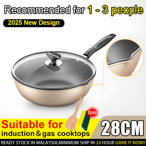 【24 hour shipping】honeycomb non stick pan 34CM wok non stick stainless steel wok pan pots for cooking frying pan kuali memasak nonstick cooking pan kuali stainless steel pan chinese wok stainleess steel pan kata 不粘锅炒锅 不粘锅 炒菜锅