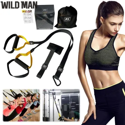 Suspension Trainer System Home Resistance Training Kit Heavy Duty Resistance Trainer Fitness Straps for Home Gym