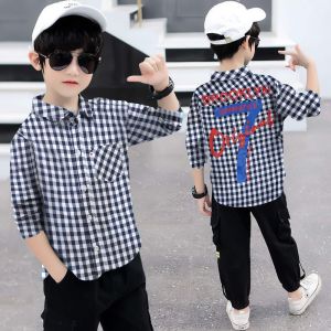 hem kids kemeja kotak2 anak laki laki umur 5-12th/COD