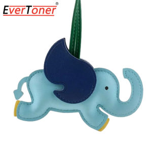 EverToner Handbag Pendant Leather Dumbo Car Key Ring Hand-stitched Pendant Female Cute Schoolbag Hanging Ornament