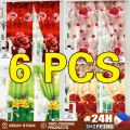 HTC 6PCS Christmas Curtain for Window Big Size Curtain Sale 100cm X 210cm Christmas Decor Christmas Kurtina Living Room Curtain Bedroom Curtain【Ship Today】. 