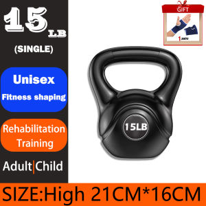 Olyhealth【Fast Delivery】Kettlebell / Dumbbell 5/10/15/20/25/30 LBS Black PVC Kettle Bell Home Workout Equipment
