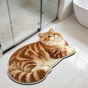【COD&Fast Delivery】Ragdoll/ Orange Cat Cute Cat Floor Mat 4060cm Non-slip Home Bathroom Carpet Creativity Quick-drying Entrance Carpet For Living Room Tea