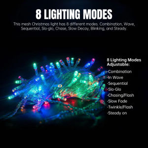 LED Mesh Fairy String Lights Solar String Fairy String Christmas Fishing Net Light Waterproof Wedding Party Decoration Outdoor Net Fairy Lights   Aatroxw