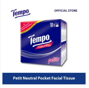 Tempo Petit Neutral Pocket Facial Tissue (4-Ply x 18 Packs x 7 Sheets)