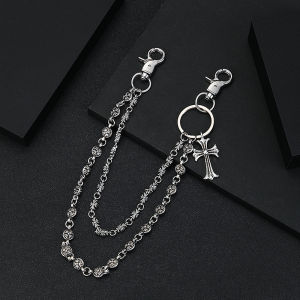 ambere กระเป๋าเงินมีสไตล์พังก์ฮิปฮอปร็อคโซ่โลหะประดับจี้สำหรับผู้ชายผู้หญิง