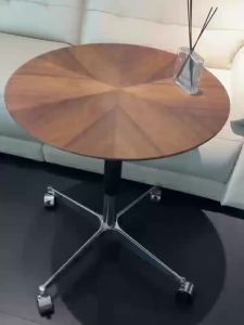 New walnut solid wood with wheels movable and adjustable round table sofa edge several dining tables coffee table