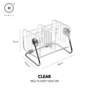 Homlly Acrylic Phone Remote Control Grid Organiser Storage Box With 360 Rotating Stand