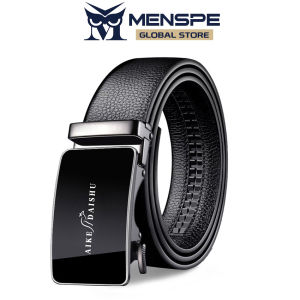 MENSPE Mens Belt Fashion Business Belt Genuine Leather Belt Second-layer Cowhide Automatic Buckle Belts Brand Luxury High Quality Strap Leisure Casual Belt Male Waistband for Men