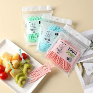 300pcs Bamboo Mini Fork Fruit Fork For Siomai Takoyaki Cocktail Fruitpick Pica-Pica Fishball Camping