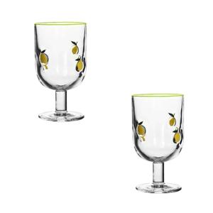 Lemon Pattern Glasses Juice Cups 360ml Elegant Barwares For Wine Beer Water Durable Dishwasher Safe Kitchens Decors Items