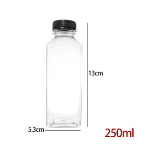 【XZxinzhan】150/500ML Empty Plastic Drink Containers with Black Screw Caps Reusable for Kitchen Refrigerator Liquor Food Sauce Packaging