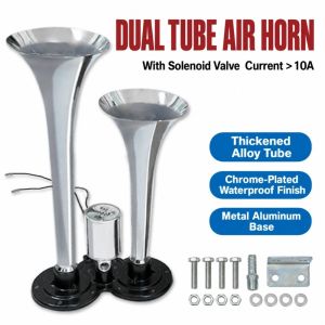 SQMETR 150dB Còi hơi hai ống Ống đôi 12/24V Còi hơi lớn Âm cao Siêu cao Còi hơi ô tô Dành cho ô tô xe tải tàu thuyền xe nhà di động.