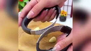 Stainless Steel Garlic Press - Upgraded Manual Garlic Crusher Home & Kitchen (1 Black)