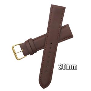 Black/Brown PU Leather Watch Band Replacement Leather Watch Strap 20mm 22mm