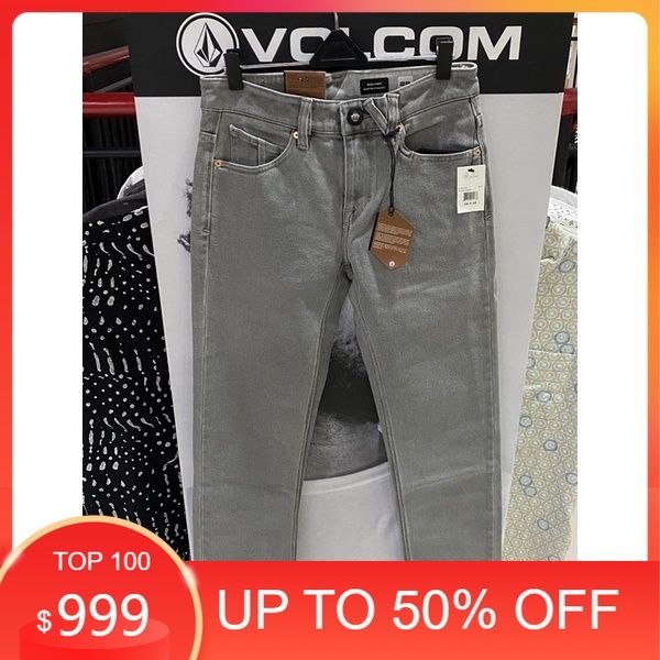Celana Panjang Volcom Jeans Pria MLD Solver Daze Grey Celana Denim