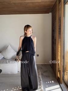 UNITY MODE เสื้อชั้นในสตรี Tencel ดีไซน์ไม่สม่ำเสมอ 2025 เสื้อแขนกุดสีชมพูสำหรับฤดูร้อน