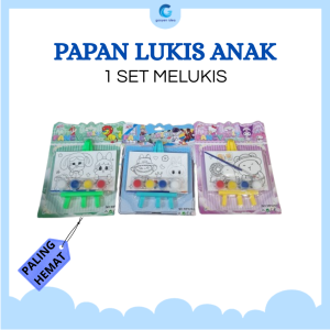 Mainan edukasi Papan lukis set melukis anak dengan stand EASEL mewarnai cat air