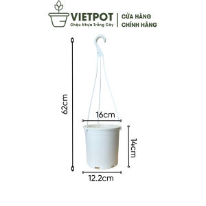 Chậu nhựa treo ban công VIETPOT trơn chính hãng cây kiểng cây hoa trang trí sân vườn.