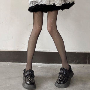 ถุงน่องเซ็กซี่ของผู้หญิงแน่น - กางเกงขายาวตาข่ายตกปลาชูดตาข่ายสีทองแวววาวหญิงสาว ถุงน่องรัดรูป