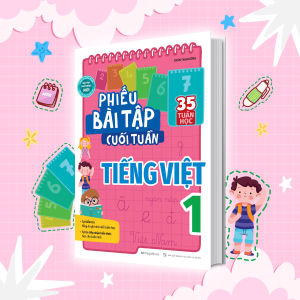 Sách Phiếu bài tập cuối tuần Tiếng Việt Lớp 1 (Tặng khóa học tiếng anh online) - Megabook