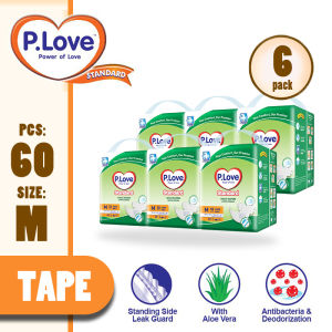 P.Love Standard Adult Tape Diapers XL8 / M10 / L8+1 x 6 Packs