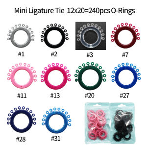 240pcs Mini O/*Rings Elastic Lig//*ature Tie