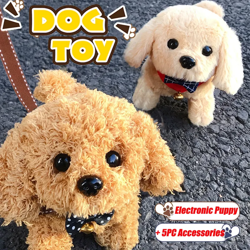 Plush Puppy Dog Toys for Kids, Walk, Wag Tail, Nod Head Electronic
