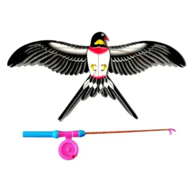 Kite Toys Cartoon Eagle Bird Kite Toys for Kids with String Fishing Rod Handheld Dynamic Fishing Rod