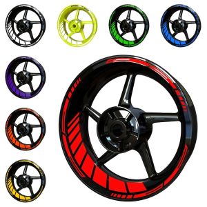 PLNBFG 2 Set Reflective Motorcycle Wheel Stickers PVC 21/18 in Wheel Rim Decals Waterproof Wheel Modification Stickers for YAMAHA Kawasaki Suzuki Etc