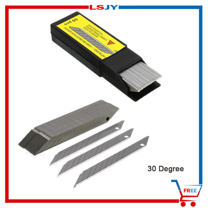 9mm Razorblade 50Pcs 30 Degree 9mm Snap Off Replacement Razor Blades Car Sticker Paper ...