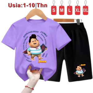Kaos Setelan Celana Pendek Kartun Jumbo Anak-Anak 1-10 Tahun Bahan Babyterry
