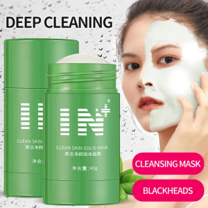 Green Cleansing Stick Mask deep cleaning remove blackheads Mask Stick Oil control acne whitening Anti-freckle mask green tea cleansing mask acne care 40g