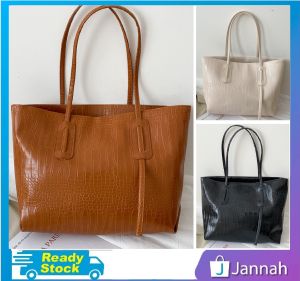 Jannah Beg Tangan Wanita Bahu Jinjing Silang ( Croc Large Travel Dinner Shoulder Sling Tote Women Handbag ) 5R2